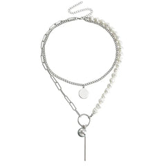 Pearl Layered Chain Necklace