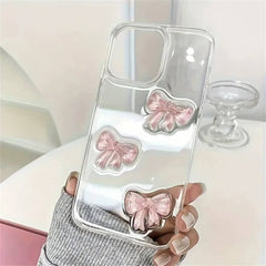 Pink Bows Clear iPhone Case