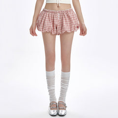Pink Gingham Ballon Shorts