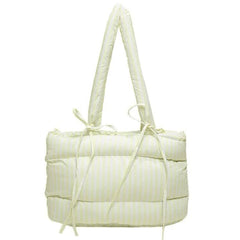 Puffer Striped Shoulder Bag