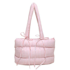 Puffer Striped Shoulder Bag