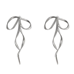Silver Bow Earrings