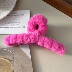 Soft Girl Plush Hair Claw