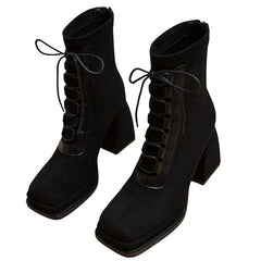 Outta Town Square Toe Lace Up Boots