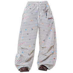 Starry Grid Aesthetic Wide Leg Pants