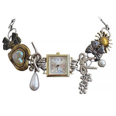 Vintage Clock Charm Choker
