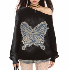 Vintage Wash Butterfly Sweater