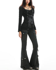 Y2K Chain Print Long Sleeve Top