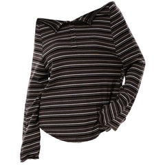 Y2K Off-Shoulder Henley Longsleeve