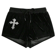 Y2K Cross Rhinestone Shorts
