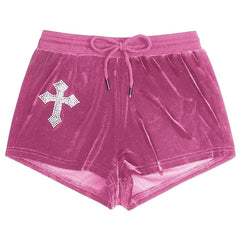 Y2K Cross Rhinestone Shorts