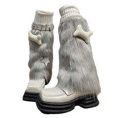 Y2K Star Fuzzy Leg Warmers