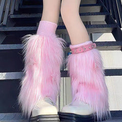 Y2K Star Fuzzy Leg Warmers