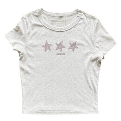 Y2K Star Print Baby Tee